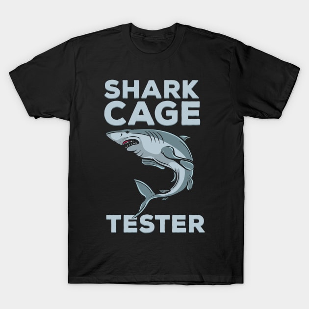 AMPUTEE HUMOR: Shark Cage Tester T-Shirt by woormle
